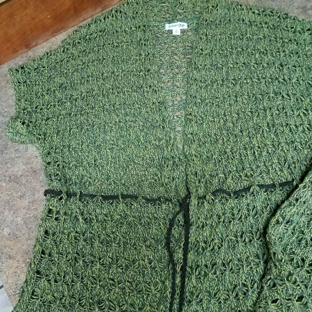 Olive green crochet vest XL